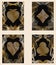 Four golden poker cards