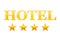 Four Golden Stars Hotel Sign. 3d Rendering