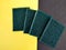 Four green color Scrubber pads for dish washing