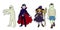 Four Halloween characters colour