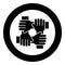 Four hand holding together team work concept icon black color in circle round