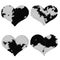 Four hearts with cowhide textured pattern