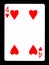 Four of hearts playing card,