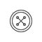 Four hole sewing button outline icon