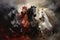Four horses of the apocalypse - white, red, black and pale. Bible revelation
