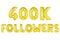 Four hundred thousand followers, gold color