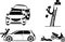Four icons for accident insurance