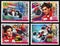 Four images of Ayrton Senna on stamps