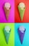 Four Images of a Ice Cream Cone