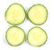 Four individual cucumber slices