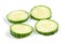 Four individual cucumber slices