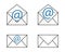 Four isolated mail icons set