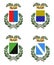 Four Italian heraldry shields