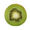 four juicy slice of bright kiwi on a white isolated background close-up