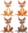 Four kangaroos in various cheerful colors