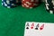 Four of a kind poker hand Aces