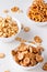 Four kinds of cookies in a vase