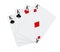 Four Kings playing cards suits