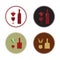Four labels for wine, brandy, whiskey,