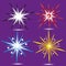 Four large bright star vector illustration