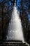 Four layers fountain with shining light in spring