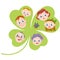 Four-leaf clover and close three-generation family
