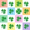 Four Leaf Clover Colored Background Pattern