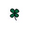 Four-leaf clover doodle icon, vector illustration