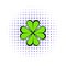 Four leaf clover icon, comics style