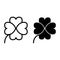 Four leaf clover line and glyph icon. Shamrock vector illustration isolated on white. Plant outline style design