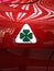 Four-leaf clover sign Alfa Giulia red 500 horspower