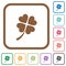 Four leaf clover simple icons