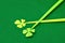 A four leaf clover on a stick