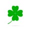 Four leaf clover symbol of luck. Green clover icon isolated on white background. Symbol of St Patrics day. Vector illustration