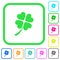 Four leaf clover vivid colored flat icons