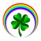 Four leaved clover with rainbow icon