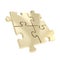 Four linked puzzle jigsaw pieces isolated