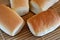 Four loaf breads under bamboo background