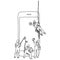 Four male people cleaning big smartphone vector illustration sketch doodle hand drawn with black lines isolated on white
