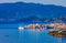 Four-masted passenger sailboat off the coast of Agios Nikolaos, Crete, Greece