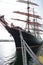 Four-masted sailing ship `Sedov` at the pier