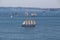 Four-masts schooner in natural harbor of Brest