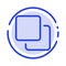 Four, Media, Quadruple, Stack Blue Dotted Line Line Icon