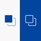 Four, Media, Quadruple, Stack Line and Glyph Solid icon Blue banner Line and Glyph Solid icon Blue banner