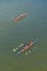 Four men rowing on Danube river