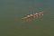 Four men rowing on Danube river