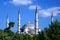 Four minarets of Blue Mosque