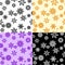 Four monochrome flower patterns