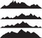 Four mountain black silhouette vector