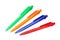Four multicoloured ball point pens